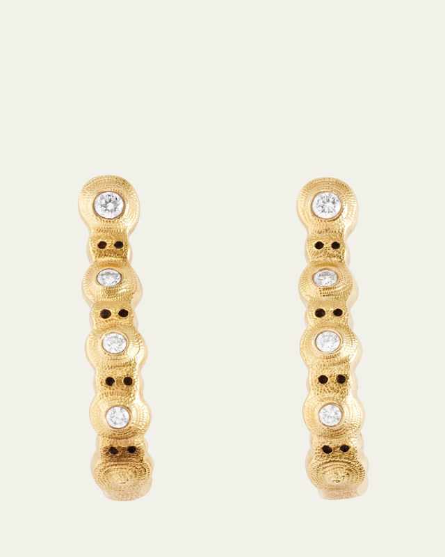 Four Peas Earrings in Yellow Gold and Diamonds